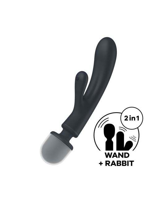 2 en 1 Vibromasseur rabbit et wand noir USB Triple Lover Satisfyer - CC597825 2 en 1 Vibromasseur rabbit et wand noir USB Triple Lover Satisfyer - CC597825