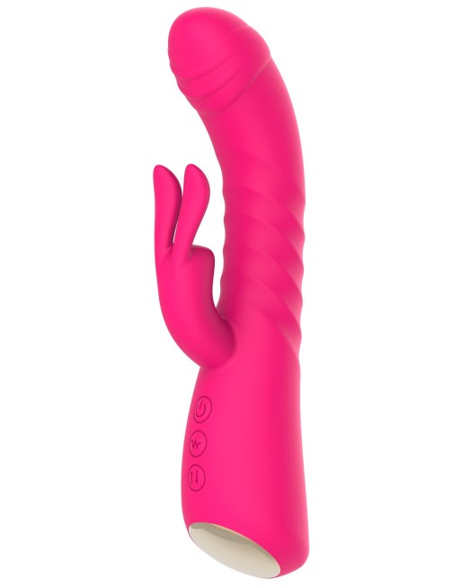Vibromasseur rabbit rose chauffant avec fonction va-et-vient, USB - WS-NV040 Vibromasseur rabbit rose chauffant avec fonction va-et-vient, USB - WS-NV040