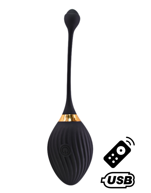 WAVE, Un Œuf vibrant noir USB avec télécommande, dans un silicone médical doux et lisse - B50BLK WAVE, Un Œuf vibrant noir USB avec télécommande, dans un silicone médical doux et lisse - B50BLK