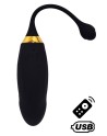 HAPPY, Un Œuf vibrant long USB avec télécommande, dans un silicone médical doux et lisse - B70BLK
