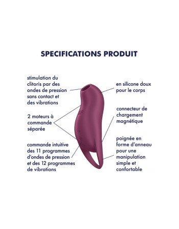 Stimulateur clitoridien couleur pourpre Pocket Pro 1 Satisfyer - CC597860SA