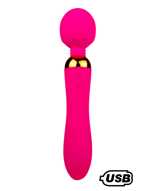 SHAKE Rose, Vibromasseur Wand USB en silicone médical avec 2 puissants moteurs indépendants - BQ107PNK SHAKE Rose, Vibromasseur Wand USB en silicone médical avec 2 puissants moteurs indépendants - BQ107PNK