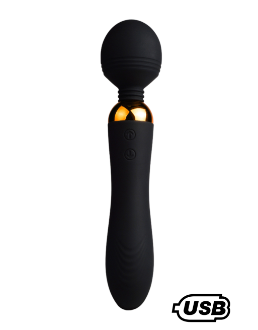 SHAKE Noir, Vibromasseur Wand USB en silicone médical avec 2 puissants moteurs indépendants - BQ107BLK SHAKE Noir, Vibromasseur Wand USB en silicone médical avec 2 puissants moteurs indépendants - BQ107BLK