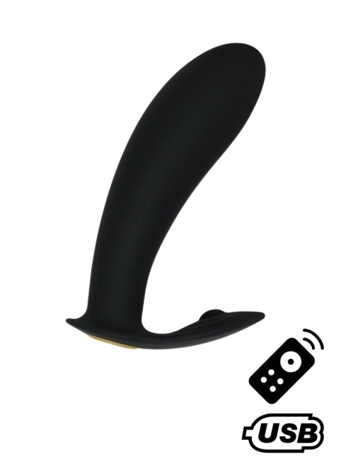 ERNEST, Mini vibromasseur avec stimulateur clitoridien USB, avec télécommande - BQ155BLK ERNEST, Mini vibromasseur avec stimulateur clitoridien USB, avec télécommande - BQ155BLK