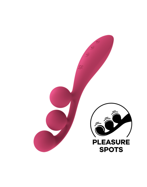 Vibromasseur triple stimulation flexible, anal, vaginale, clitoridienne Tri Ball rouge USB Satisfyer - CC597817 Vibromasseur triple stimulation flexible, anal, vaginale, clitoridienne Tri Ball rouge USB Satisfyer - CC597817