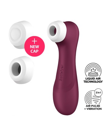 Stimulateur de clitoris 2 embouts avec techonologie Liquid Air Pro 2 Generation 3 rouge USB Satisfyer - CC597814