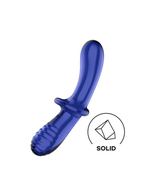 Gode en verre borosilicaté massif bleu Double Crystal Satisfyer - CC597828 Gode en verre borosilicaté massif bleu Double Crystal Satisfyer - CC597828