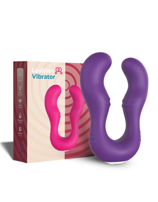 Vibromasseur Violet en forme de U double tête stimulateur point G - USK-V07PUR Vibromasseur Violet en forme de U double tête stimulateur point G - USK-V07PUR
