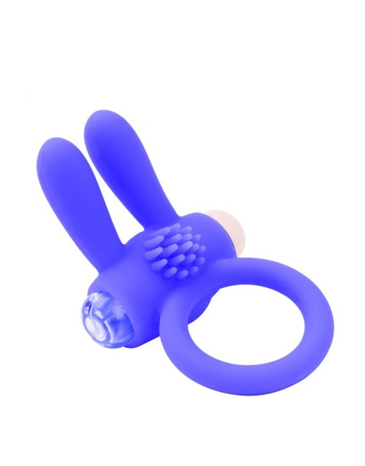 Anneau vibrant silicone bleu avec oreilles de lapin - COR-003BLU Anneau vibrant silicone bleu avec oreilles de lapin - COR-003BLU