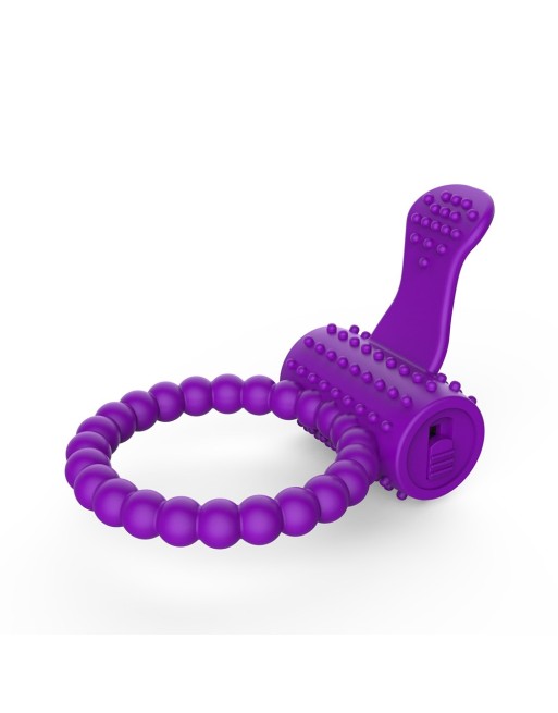 Anneau violet vibrant silicone avec langue picot - COR-018PUR Anneau violet vibrant silicone avec langue picot - COR-018PUR
