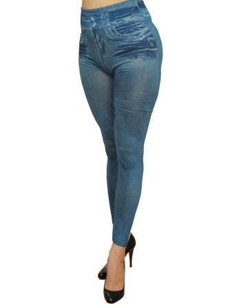Legging bleu effet jean usé - FD1014