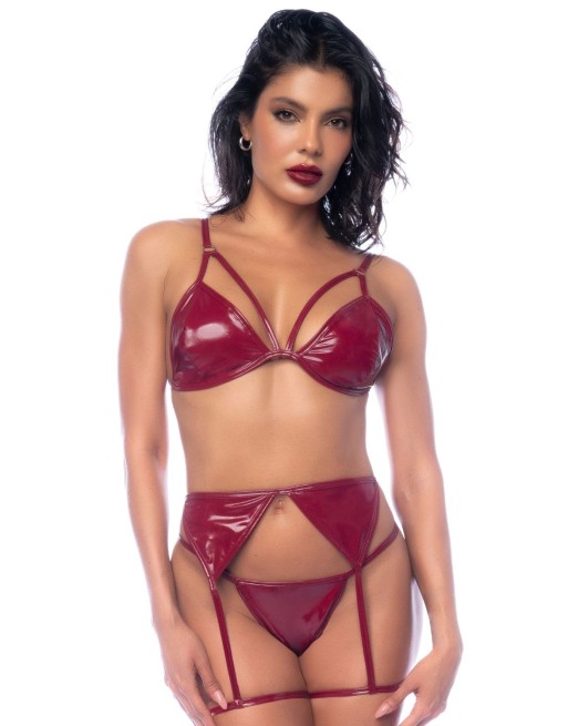Ensemble 3 pièces en vinyle bordeaux - MAL2762GLWN Ensemble 3 pièces en vinyle bordeaux - MAL2762GLWN