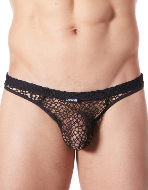 String noir sexy filet irrégulier fétichiste - LM810-57BLK String noir sexy filet irrégulier fétichiste - LM810-57BLK