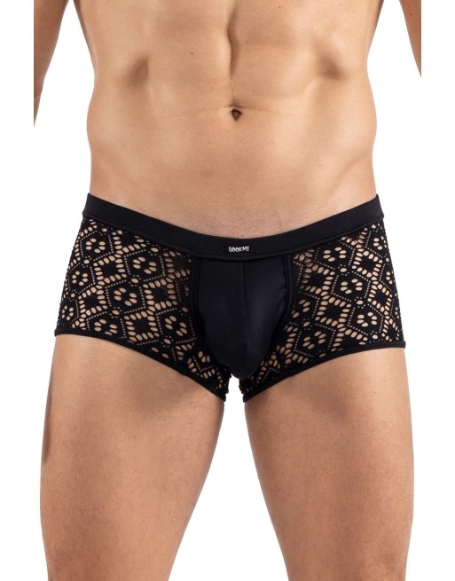 Boxer noir résille brodée Shinny - LM2407-67BLK Boxer noir résille brodée Shinny - LM2407-67BLK