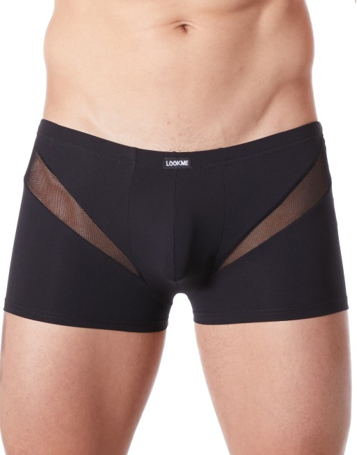 Boxer noir sexy avec fine résille en V - LM805-67BLK Boxer noir sexy avec fine résille en V - LM805-67BLK