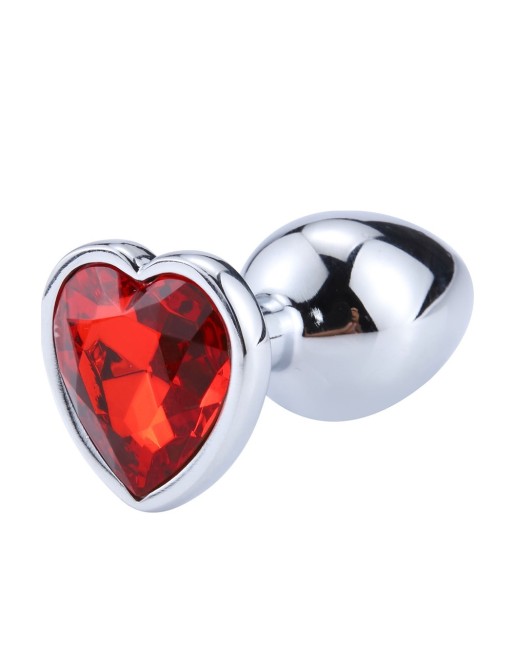 Plug bijou coeur en aluminium bijou rouge Small - RY-013RED Plug bijou coeur en aluminium bijou rouge Small - RY-013RED