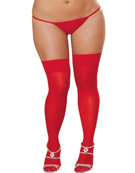 Bas nylon rouges coutures grande taille pour jarretelles - DG0007XRED Bas nylon rouges coutures grande taille pour jarretelles - DG0007XRED