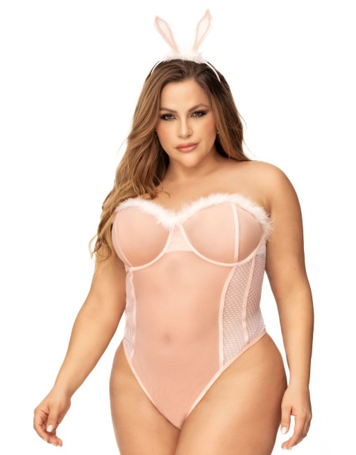 Déguisement lapin sexy grande taille avec serre tête - MAL60009XASHW Déguisement lapin sexy grande taille avec serre tête - MAL60009XASHW